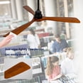 thumbnail image 3 of Eowynic 60 Inch Industrial Ceiling Fans with Lights, 3 Solid Wood Blades, Remote Control, DC Motor, Black, 3 of 11