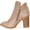 Taupe, variant on Women's Chunky Stacked Heeled Booties Side Zipper Suede Ankle Boot Taupe 8.5