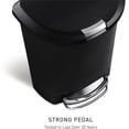 thumbnail image 3 of 50 Liter / 13 Gallon Semi-Round Kitchen Step Trash Can with Secure Slide Lock, Black Plastic, 3 of 5