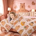 thumbnail image 4 of meiyoeat Cute Capybara 7 Pieces Full Size Bedding Sets,Kawaii Alphabet Print Full Size Bed in a Bag,Pink Reversible, 4 of 7