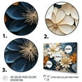 thumbnail image 3 of Designart "Silver Aqua Floral Tiles" Abstract Botanicals Floater Framed Wall Art Living Room, 3 of 7