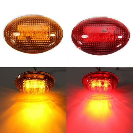 - AUDEW LED Sidemarker Side Marker Dually Bed Light Red/ Amber Lamp For F350 Series 1999-2010