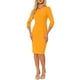 thumbnail image 1 of INSPIRE CHIC Vestido Vintage para Mujeres de Manga 3/4 Vestidos Sheath para Trabajar L Amarillo Brillante, 1 of 6