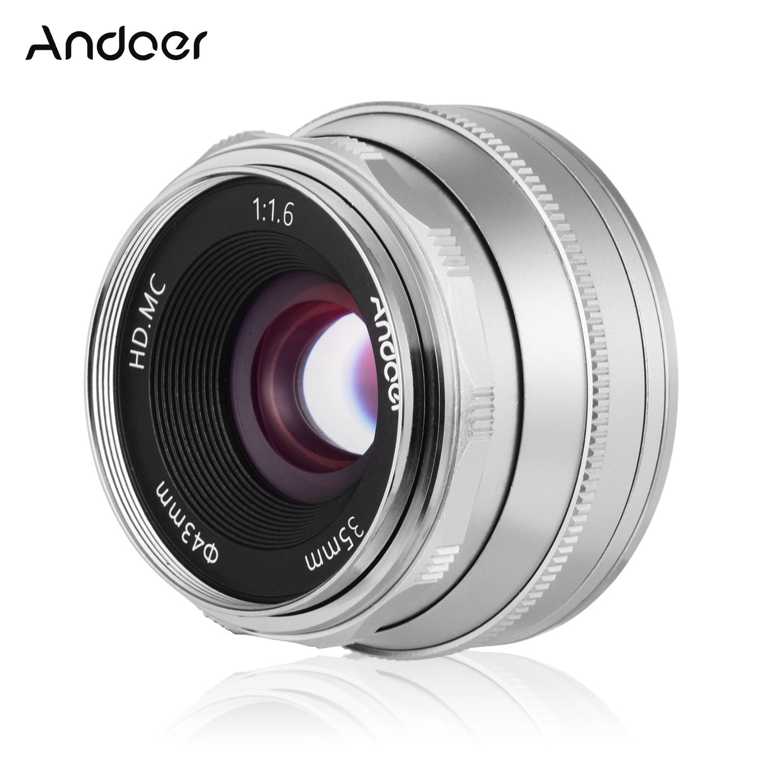 Andoer 35mm F1.6 Manual Focus Lens Large Aperture Compatible with