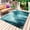 Teal Green, variant on Pink Mountain Outdoor Rug 3x5 Ft - Reversible Patio Rug Outdoor Camping Rugs, Misty Forest Nature Woodland Pine Tree Landscape Indoor Outdoor Area Rugs, Non-Slip Outdoor Carpet Runner for Deck/Porch