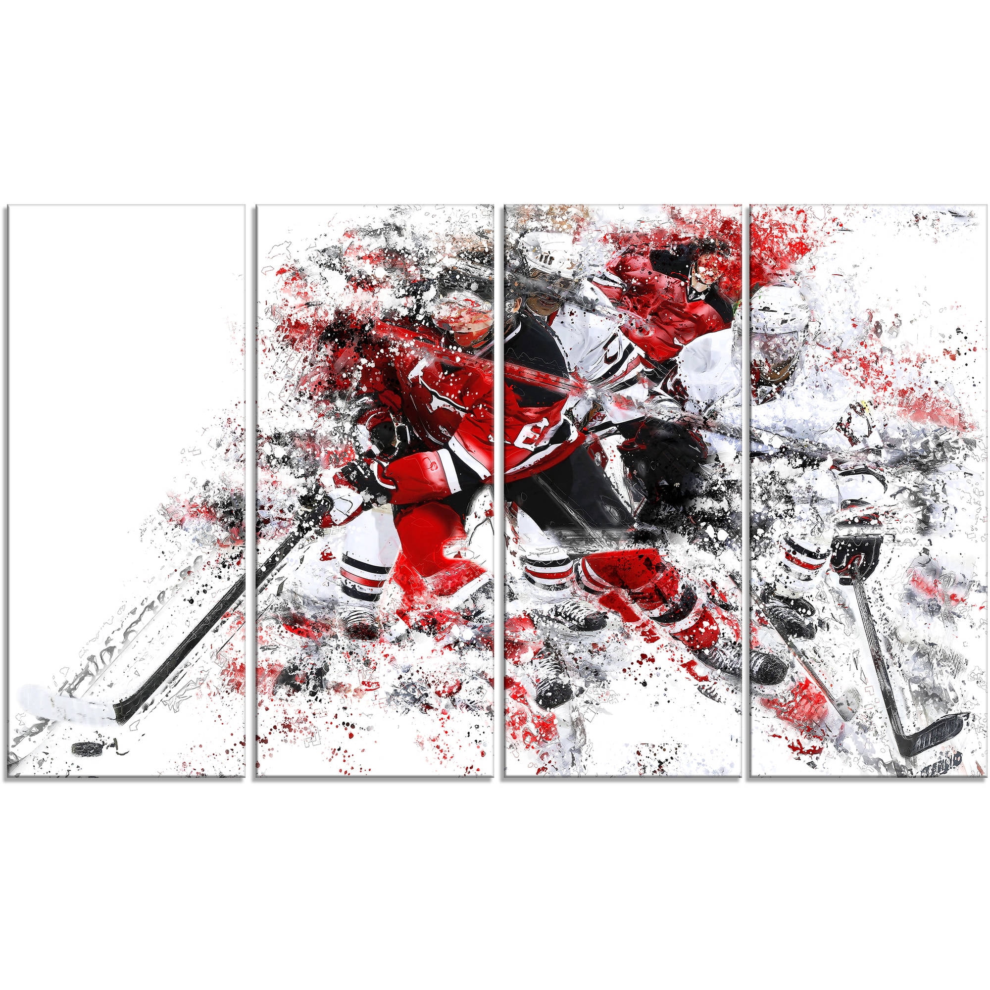 Design Art Hockey Break Away, 4 Panels, 48" x 28"