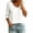 White, variant on QASIEATN Trendy Essentials Clothing for Women: Graceful Versatile Color V Neck 3/4 Sleeve Loose T Shirt Top Fall Fashion Outfits for Women