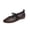 Brown, variant on Floral Cutout Mary Jane Flats For Women Closed Toe Slip On Comfortable Casual Summer Footwear