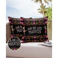 thumbnail image 6 of Pack of 2 Outdoor Pillow Covers, Dead Day Dancing Skeleton Play The Guitar Flower Waterproof Square Throw Pillowcase Cushion Decorative Pillow Covers for Couch Patio Tent, 18x18 in, 6 of 6