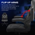 thumbnail image 4 of RESPAWN 3085 Ergonomic Gaming Chair for Adults, High Back Office Chair with Headrest and Flip Up Arms, Leather Racing Style Gaming Seat with Lumbar Support, Video Game Computer Desk Seat - Gray, 4 of 7