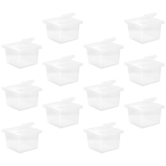LOLIPPYY 12Pcs Sturdy Plastic Reptile Supply Cage with Transparent Walls for Spiders and Small Reptiles