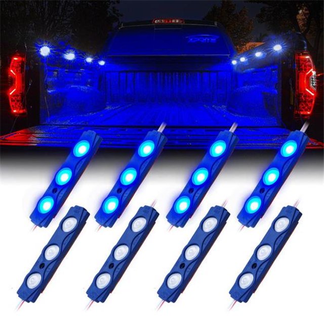 8 LED Rock Light Pods Truck Bed Lighting Kit with Switch - Blue