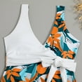 thumbnail image 5 of Fengqque Women's Sexy Print Halter Split Three-Piece High Waist Beachwear Set, 5 of 9