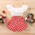 thumbnail image 5 of Sngxgn Toddler Girl's 2 Piece Outfits Short Sleeve Twist Tee with Flare Pants Cute Set(Red,86), 5 of 7