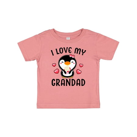 

Inktastic I Love My Grandad with Cute Penguin and Hearts Gift Baby Girl T-Shirt