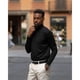 thumbnail image 4 of Jersey de cuello alto de manga larga para hombre Camisas de manga larga de corte regular Negro S, 4 of 6