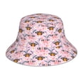 thumbnail image 3 of Daiia Pink Butterfly Daisy Pattern Bucket Hat - Trendy Cotton Sun Hat for Beach, Golf, Fishing - Fun Outdoor Vacation Boonie for Men and Women, 3 of 9