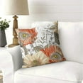 thumbnail image 6 of Vintage Flowers Pillow Covers 16x16 Inch Set of 2 Orange Yellow Floral Leaves Decorative Square Boho Throw Pillows for Couch Rustic Pillow Cases Home Decor Living Room Sofa Porch Outdoor, 6 of 6