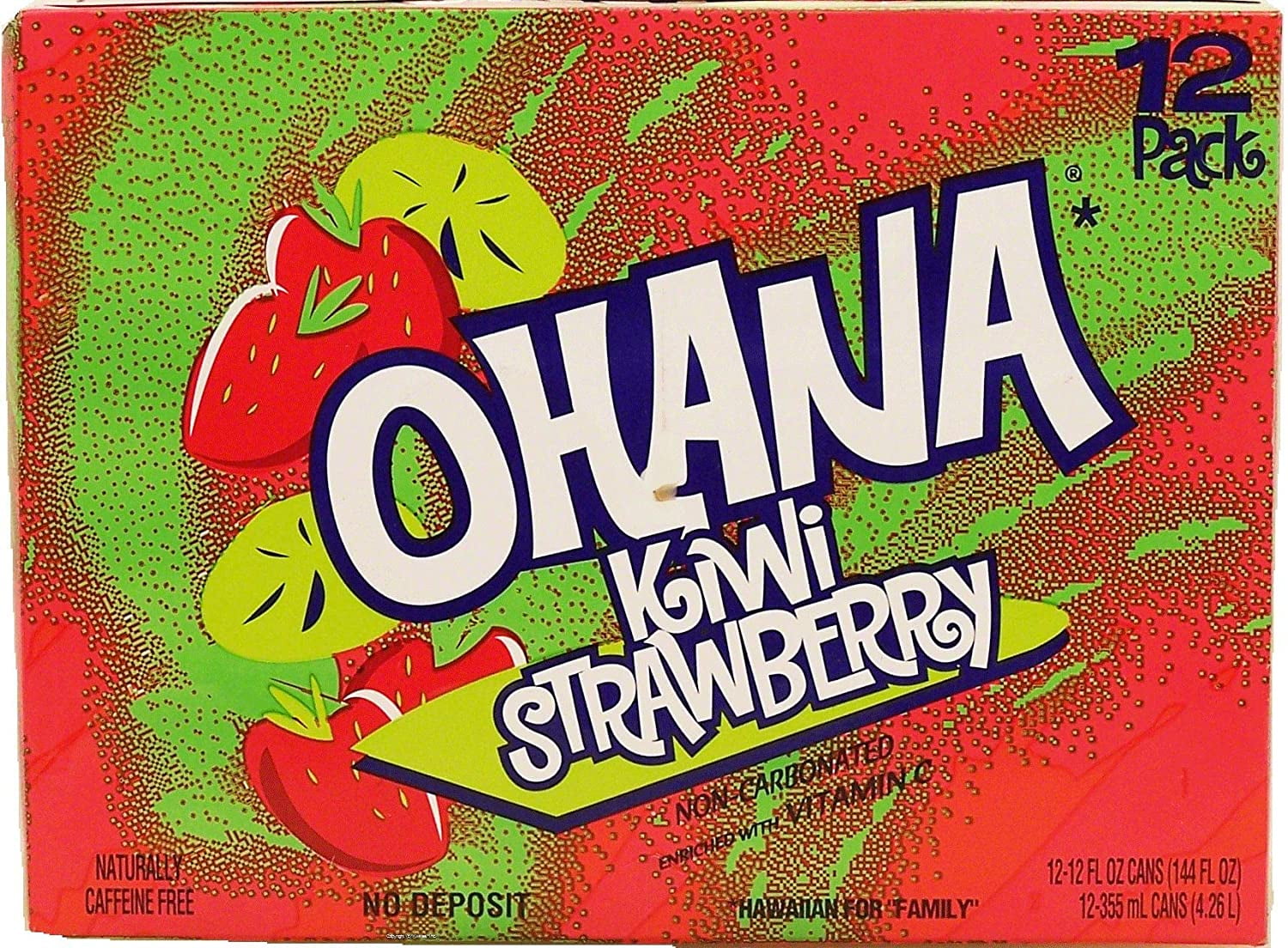Faygo Ohana kiwi strawberry flavored drink, contains no juice, 12fl