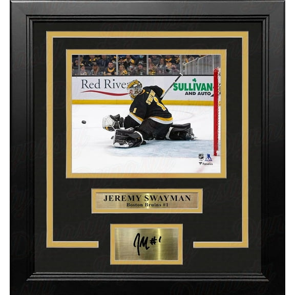 Jeremy Swayman Boston Bruins Framed 8"x10" Action Photo with Engraved Signature