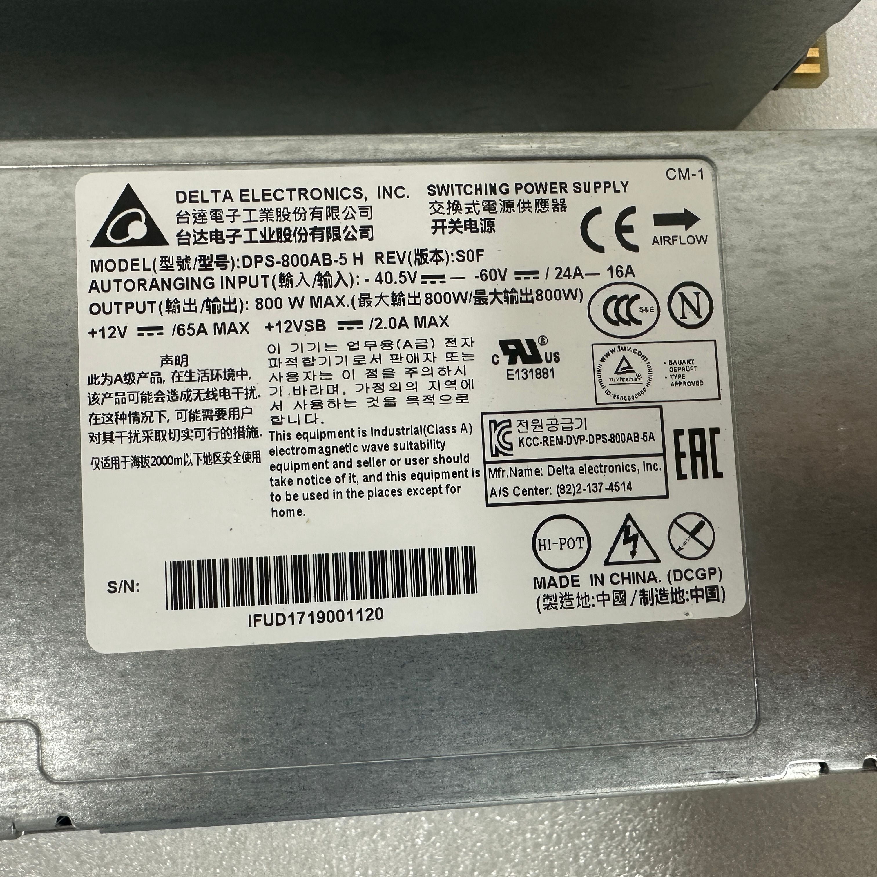 CRPS 800W Switching Power Supply DPS-800AB-5 H DPS-800AB-5H