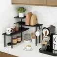 thumbnail image 6 of Bathroom Counter Organizer Corner Shelf, Kitchen Countertop Organizer, 3 Tier Wood Counter Shelf Stand for Over The Sink, Coffee Station, Desktop, Black, 6 of 7