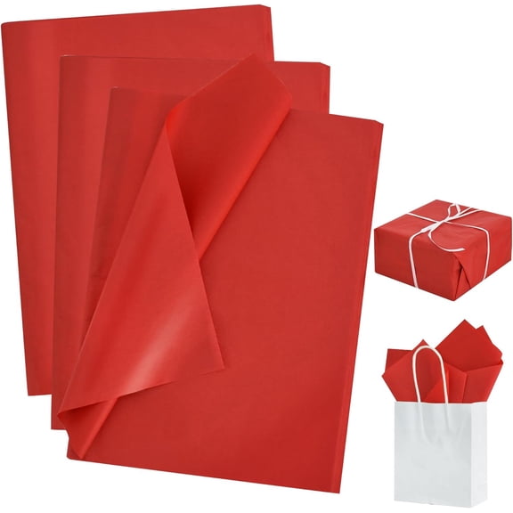 100 Sheets Red Tissue Paper Bulk, Wrapping Tissue Paper for Gift Bags, 14 x 20 Inch Gift Wrap for Valentine Birthday Wedding Graduation DIY Crafts Holiday Flowers