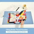 thumbnail image 3 of FORMRS 2 Pack Pencil Pouch for 3 Ring Binder with Clear Window Zipper Case, Purple Triangles, 3 of 6
