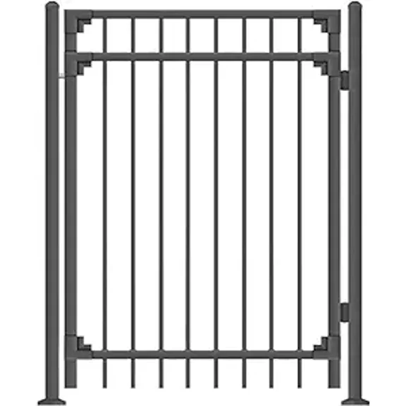 Xcel Cortina Anti Rust Fence Gate, Black Steel, 5' x 4', 3 Count
