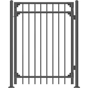 XCEL Fence Cortina Black Steel Anti-Rust Fence Gate - Flat Top - Flat Bottom Pickets - 5'H X 4'W - Easy Installation - for Residential, Outdoor, Yard, Garden, 3-Rail, Two Post Included