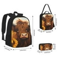 thumbnail image 2 of Disketp Countryside Sunflower Cow Mochila Estampada de Gran Capacidad con Lonchera y Estuche, Set de 3 Piezas para Estudiantes, 2 of 7