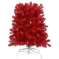 thumbnail image 4 of Christmas Tree,6FT Hinged Fraser Fir Artificial Fir Bent Top Christmas Tree, Bendable Santa Hat Style Christmas Tree Holiday Decoration with1,250 Lush Branch Tips and 300 LED Lights, Red, 4 of 7
