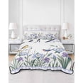 thumbnail image 2 of Twin XL Quilt Bedding Set, Spring Flowers Reversible Summer Quilt 3 Pieces, Vintage Blue Floral Leaves Birds Rustic Plants Lightweight Bedspreads Coverlets with 2 Pillow Shams for All Seasons, 2 of 5
