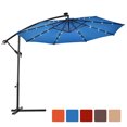 thumbnail image 2 of Gymax 10Ft Patio Solar LED Outdoor Offset Hanging Umbrella w/ 24 Lights Blue, 2 of 9