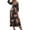 Black, variant on Women's Slit Printed Surplice Long Sleeve Maxi Dress in 100% Polyester for Elegant Everyday Wear and Special Occasions