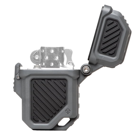Thyrm PyroVault 2.0 Lighter Armor for Zippo, Z-Plus, Thunderbird, and Blazer Inserts, Urban (Black Grey) with Tinder-Quik Firestarter