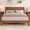 Brown, variant on Queen Wooden Platform Bed Frame with V-Pattern Headboard, Noise-Free Slat Support & Under-Bed Storage, Light Brown