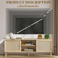 thumbnail image 6 of Rattan TV Stand for Up to 70" TV, Entertainment Center with Rattan Door and Adjustable Shelf Television Stand with Storage Cabinets Boho TV Media Console Table for Living Room, 6 of 7
