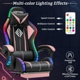 thumbnail image 4 of HOFFREE Pink Gaming Chair with Speakers and Led Lights Massage Video Game Chair with Footrest for Girls Reclining Computer Gaming Chair, 4 of 8