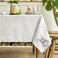 thumbnail image 4 of Easter Tablecloth 60×60 Inch, Colorful Dots Bunnies Washable Table Cover for Party Picnic Dinner Decor, 4 of 6