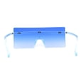 thumbnail image 2 of Oversize Rimless Shield Square Rectangle Large Sunglasses All Blue, 2 of 4