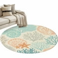 thumbnail image 3 of Non-Slip Rug Pad Rugs Ocean Coral Shell Conch Starfish Round Area Rugs 4Ft Soft Carpet Pads for Living Room Kids Room, Retro Underwater World, 3 of 9