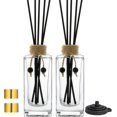 thumbnail image 1 of Glass Diffuser Bottles Set of 2 Reed Diffuser Bottle 5oz/155ml Clear Empty Essential Oil Decorative Bottle Set Reusable Apothecary Perfume Jar Gift, 1 of 7