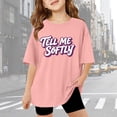 thumbnail image 2 of Girls Graphic Tee Shirts Trendy Casual Short Sleeve Tops Girls Tops Size 14 Printed Crewneck Loose Fit Basic Cotton Shirts Size 11-12 Years,2-Pink, 2 of 4