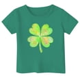 thumbnail image 3 of PMVFHDE T-Shirts pour Fille Hauts d'Été pour Fille Jolis Hauts d'Été pour Fille 2025 T-Shirts Graphiques Tendance pour Fille T-Shirts pour Filles Imprimé St. Pat Col Rond Manches Courtes pour Filles Vert Pâle, 4-5 Ans, 3 of 3