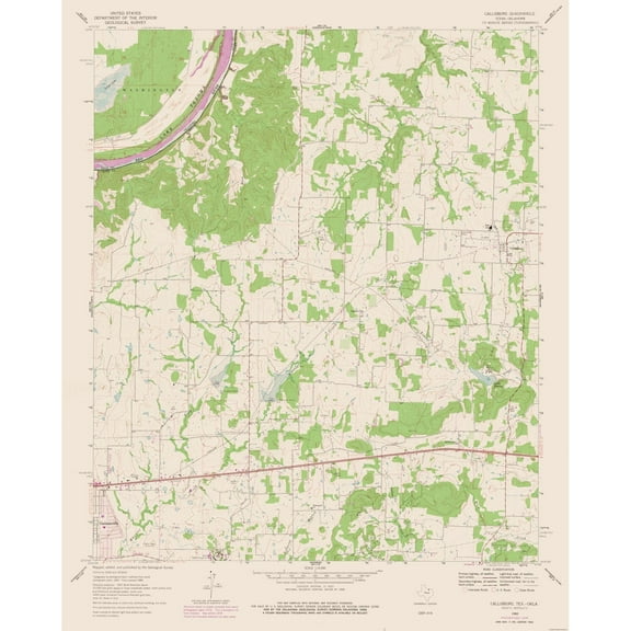 Topographical Map - Callisburg Texas Quad - USGS 1960 - 23 x 28.62 - Vintage Wall Art