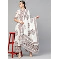thumbnail image 5 of Idalia White Floral Booti Kurta With Dupatta & Printed Palazzo Pants, 5 of 5