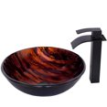 thumbnail image 2 of Novatto MIMETICA NSFC-025136ORB Brown/Copper Painted Glass Vessel Bath Sink Set w/ Faucet, Drain and Mounting Ring, Oil-Rubbed Bronze, 2 of 11