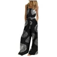 thumbnail image 2 of Babysbule Jumpsuit for Women Women Printing Jumpsuit Pajamas Casual Sling Wide Leg Long Pants, 2 of 4
