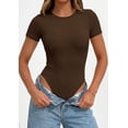 thumbnail image 6 of PRETTYGARDEN Body Suits for Womens Summer Tops Casual Short Sleeve Ribbed Fitted Basic Tee Shirts Spring Fashion Clothes, 6 of 9